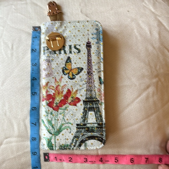 New Paris theme floral vintage shimmer fabulous rare wallet for women - Picture 5 of 10